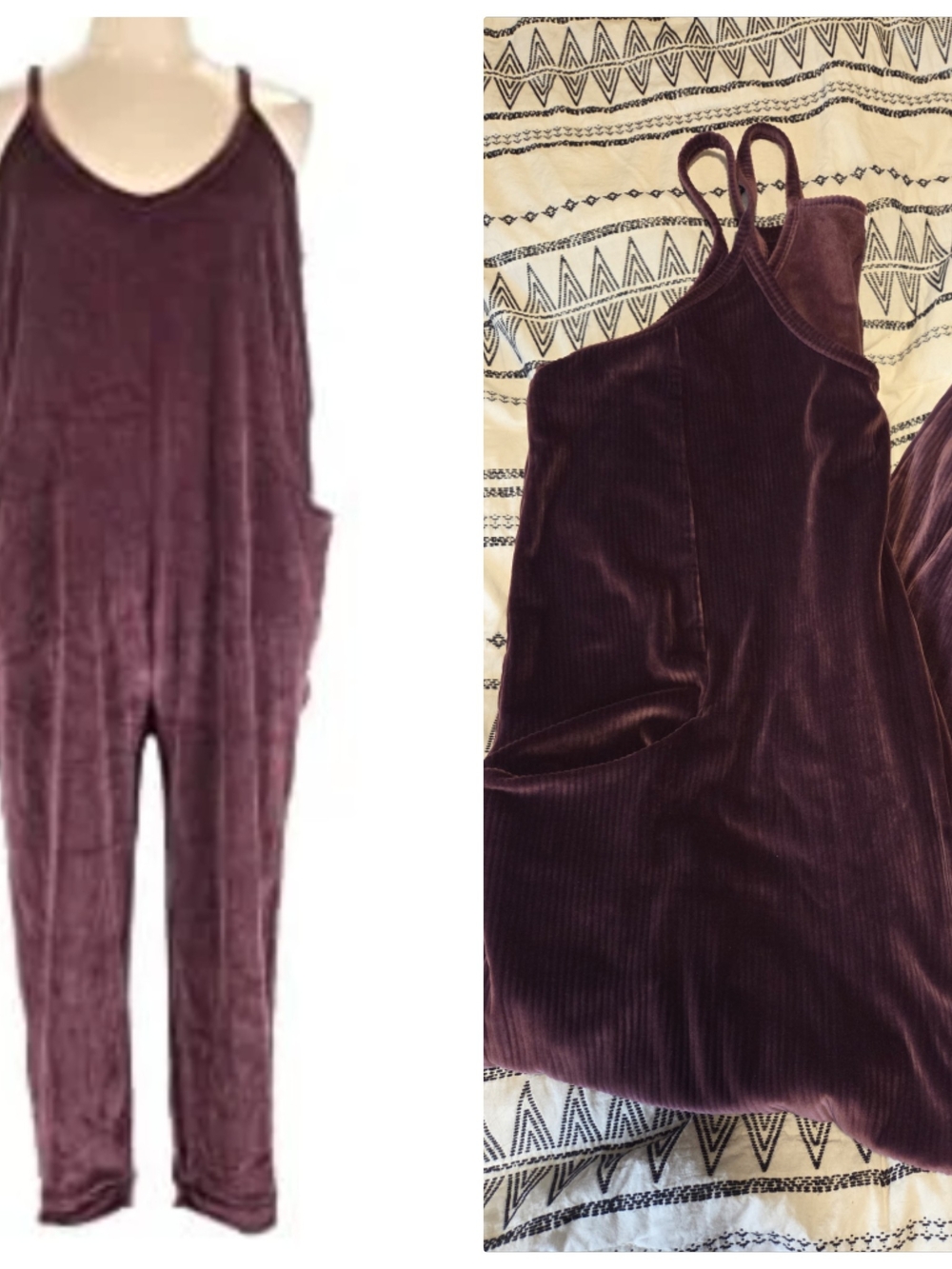 Sincerely Jules Plum Velvet Jumpsuit